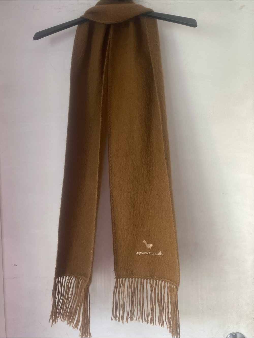Alpaca Classic Brown Fringe Scarf - Men Accessories
